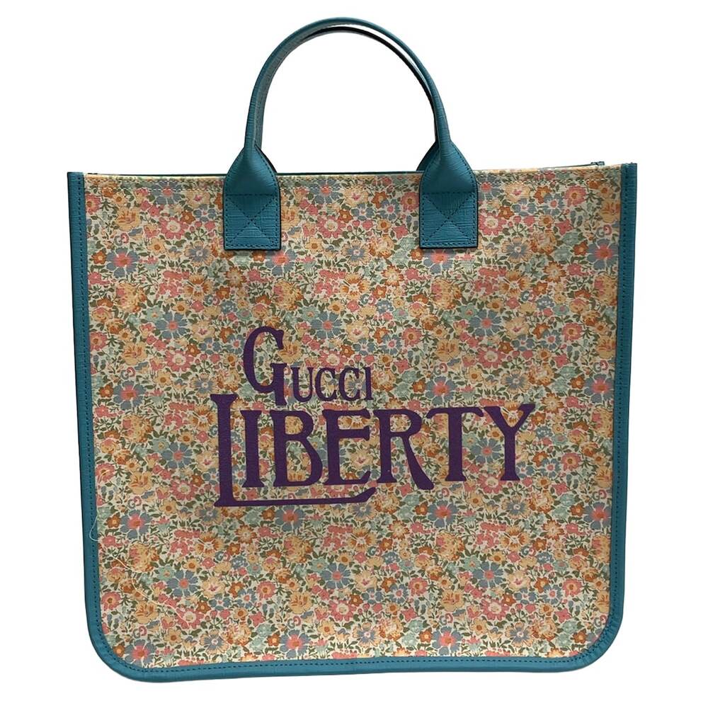 Gucci Children's Tote Bag 550763 Cream Light Blue Multi Canvas Leather